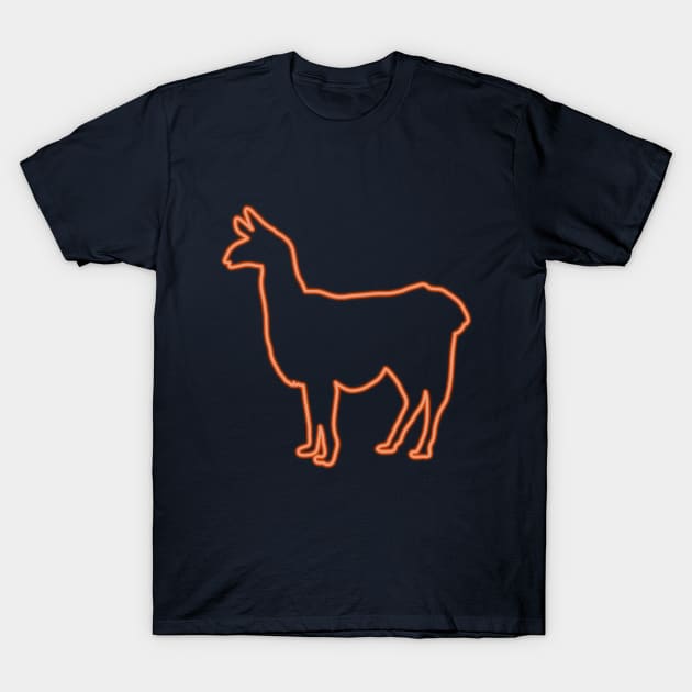 80s Retro Neon Sign Alpaca 80's Gift T-Shirt by PhuNguyen